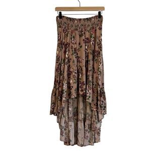 Xhilaration Women's Hi Low Floral Maxi Skirt Size M Cottagecore Peasant Fairy